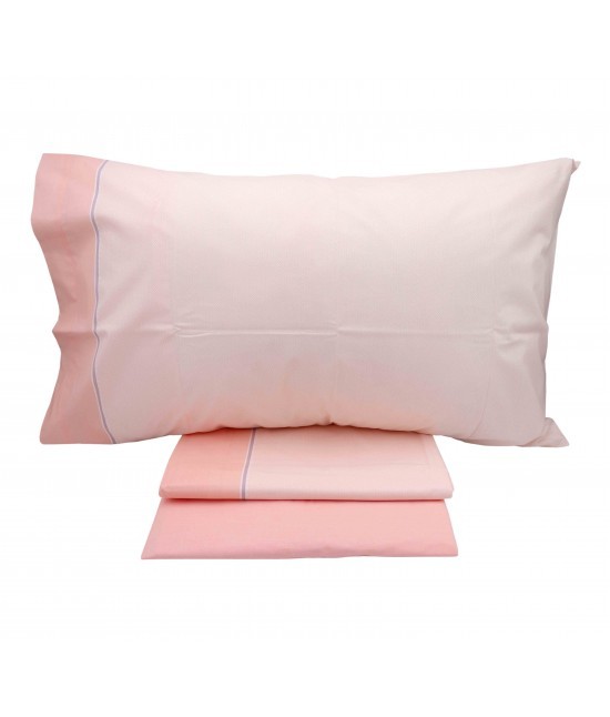 Gabel - Completo lenzuola in cotone stampato composto da sopra+sotto con angoli+federa: special edition - ideale var. rosa-cipria 114