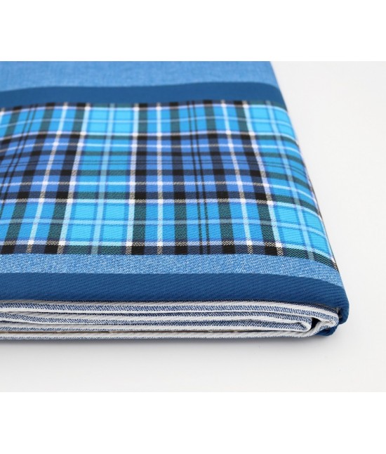 Copriletto stampato su saia jacquard in 100% puro cotone - rapsodia : Colore prodotto - Blue, Misura - 1 piazza e mezza