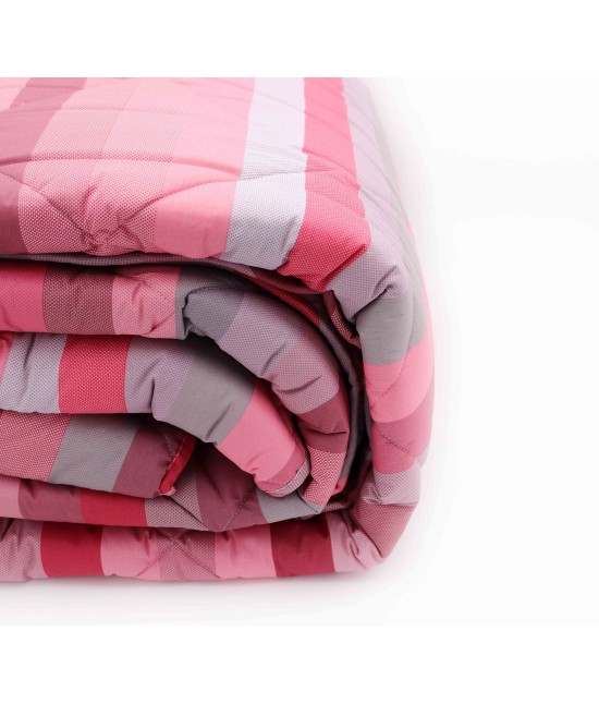 Trapunta invernale stampata fantasia riga in puro cotone - wallace : Misura - Singolo, Colore prodotto - Rosa