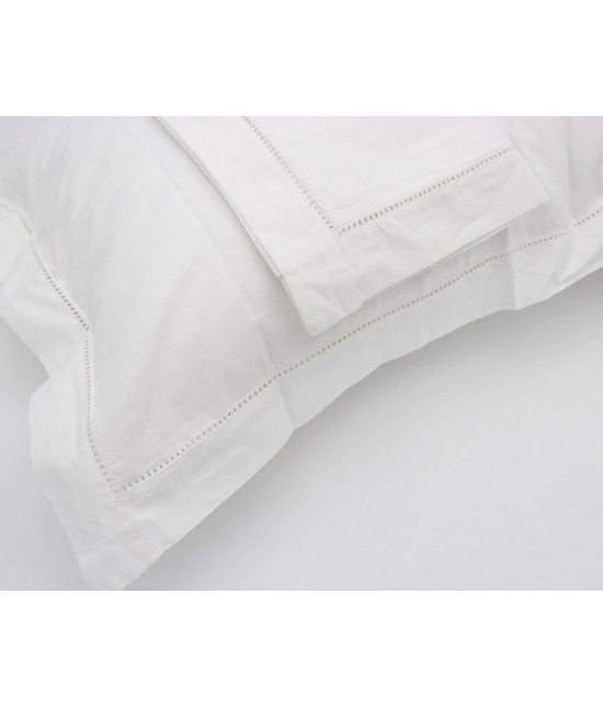 Coppia federe bordate con gigliuccio - gigliuccio - 117918 : Colore prodotto - Bianco, Tessuto - Cotone, Misura - Federe 50 x 80 cm