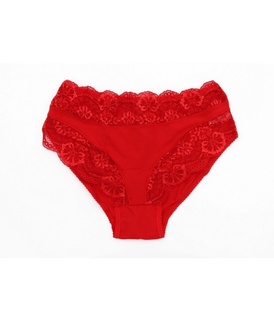 Jadea - Slip donna in cotone modal elasticizzato con inserti in pizzo. set 3 pezzi : 742