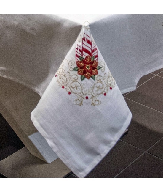 Blanco raya - Centro natalizio ricamato : wh-p061