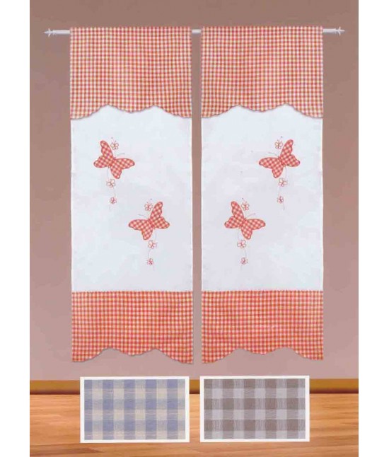 Coppia di tende per interno - sd131344. : Colore prodotto - Arancio, Tessuto - Poliestere, Misura - 60x240 cm