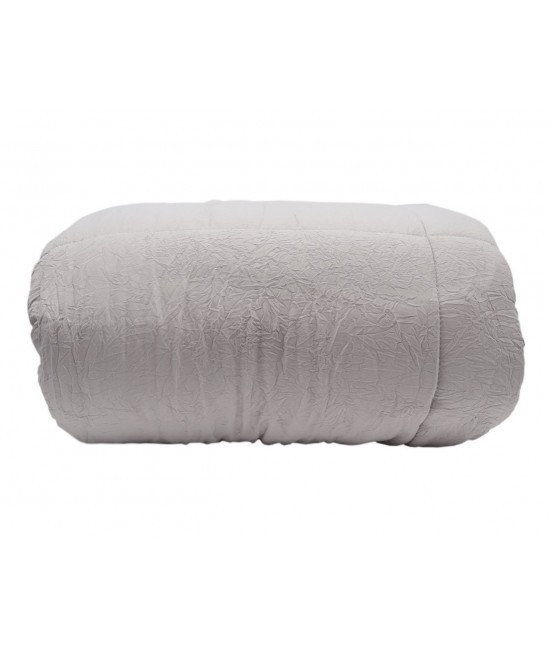 Blanco raya - Trapunta invernare stropicciata ed ecopelliccia tinta unita : cf-03 var. gri