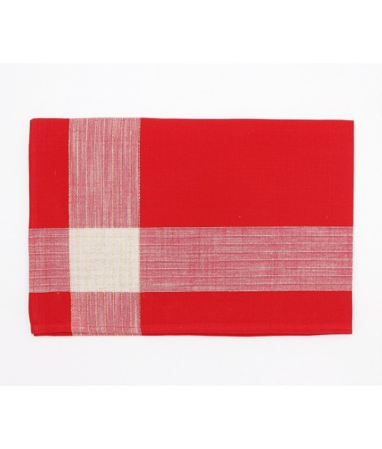Blanco raya - Centro quadrato natalizio con fascia lurex : 24113-r