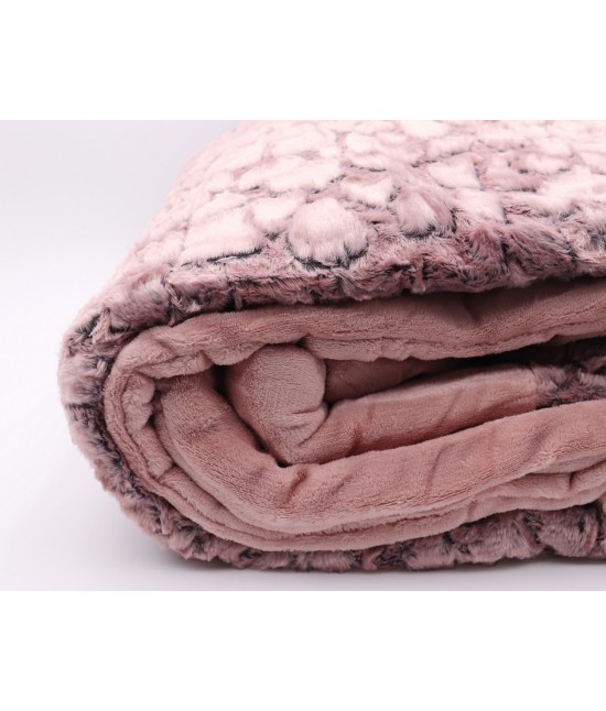 Trapunta invernale stampata pettinata con coral tinta unita : q-3 var. matr : Misura - Matrimoniale, Colore prodotto - Rosa, Tessuto - Poliestere