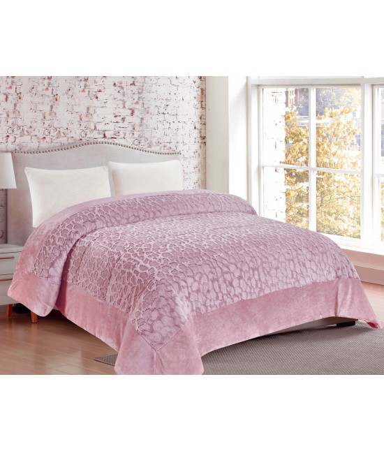 Trapunta invernale stampata pettinata con coral tinta unita : q-3 var. matr : Misura - Matrimoniale, Colore prodotto - Rosa, Tessuto - Poliestere