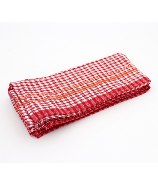 Strofinacci da cucina a quadretti. set da 12 pezzi: 181116 : Colore prodotto - Rosso, Tessuto - Cotone