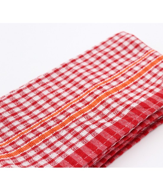 Strofinacci da cucina a quadretti. set da 12 pezzi: 181116 : Colore prodotto - Rosso, Tessuto - Cotone