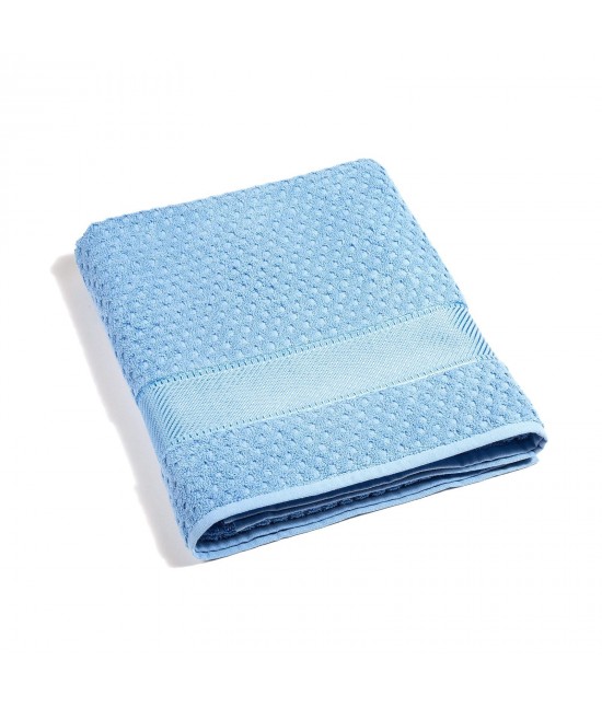 Asciugamano viso in 100% spugna di cotone 450 gr/mq - sirena. : Colore prodotto - Azzurro chiaro