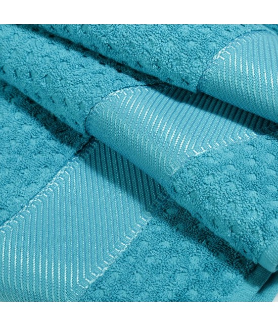 Asciugamano viso in 100% spugna di cotone 450 gr/mq - sirena. : Colore prodotto - Azzurro
