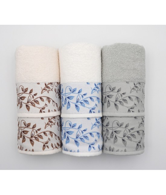 HERMET - Asciugamani bagno 3+3 in spugna di cotone idrofilo : asia