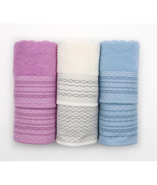 HERMET - Asciugamani bagno 3+3 in spugna di cotone idrofilo: sara 2