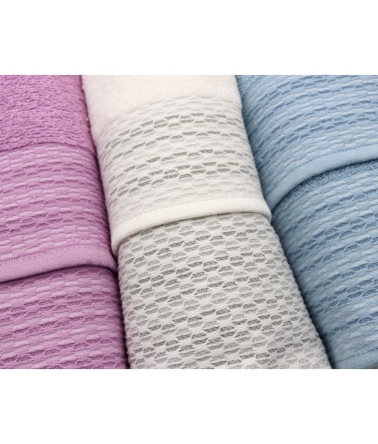 Asciugamani bagno 3+3 in spugna di cotone idrofilo: sara 2 : Colore prodotto - Multicolor