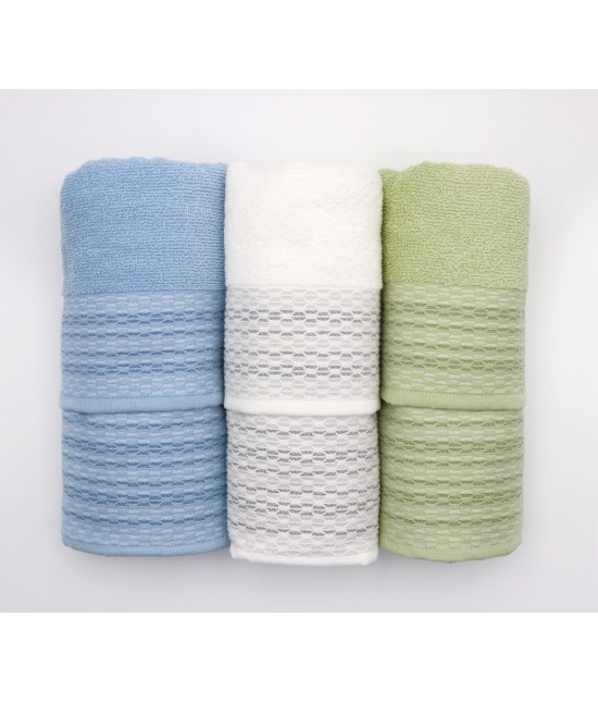 Asciugamani bagno 3+3 in spugna di cotone idrofilo: sara 3 : Colore prodotto - Multicolor