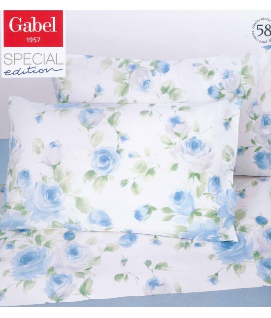 Gabel - Completo lenzuola special edition in 100% cotone stampato composto da sopra + sotto con angoli + federa - elegance.
