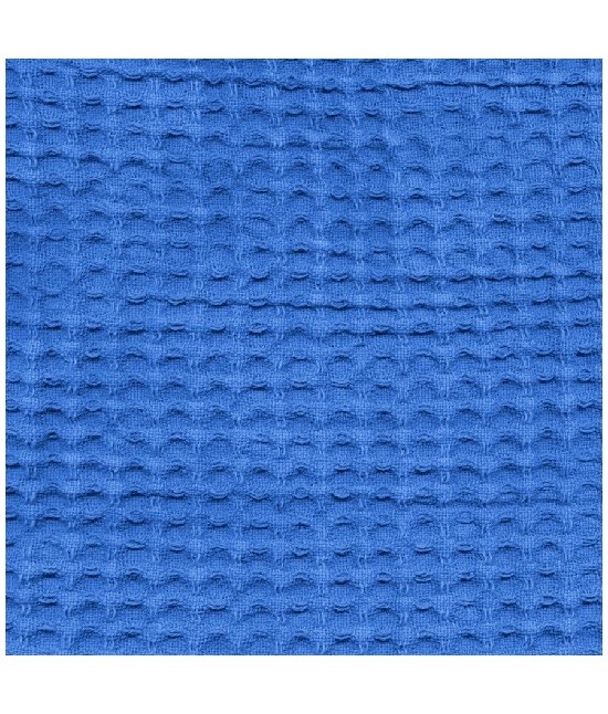 Accappatoio nido d'ape in puro cotone con cappuccio e cintura tinta unita - ape : Colore prodotto - Azzurro, Taglia - L