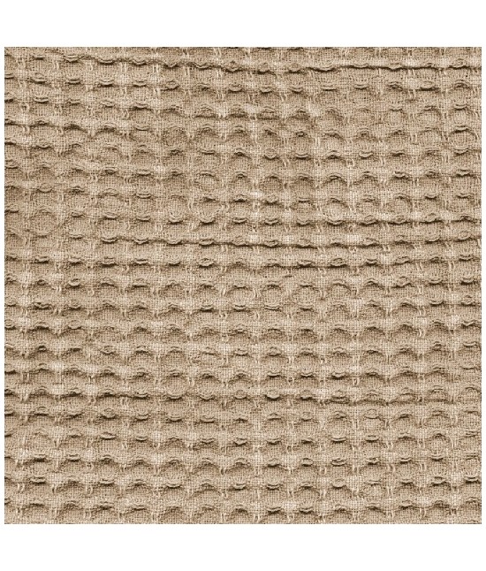 Accappatoio nido d'ape in puro cotone con cappuccio e cintura tinta unita - ape : Colore prodotto - Beige, Taglia - L
