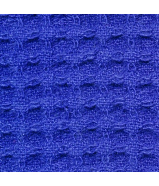 Accappatoio nido d'ape di puro cotone con cappuccio tinta unita - polo : Colore prodotto - Blue, Taglia - L, Tessuto - Cotone