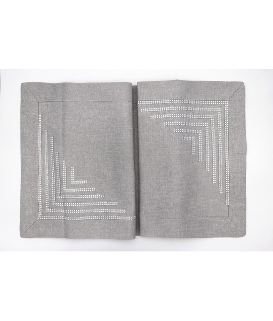 Blanco raya - Runner in lurex con 5 linee di brillantini : h003-1129