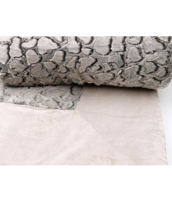 Trapunta invernale stampata pettinata con coral tinta unita : q-3 : Misura - Matrimoniale, Tessuto - Poliestere, Colore prodotto - Crema