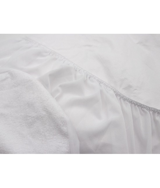 Coprimaterasso in spugna impermeabile con angoli elasticizzato : ponza lettino : Colore prodotto - Bianco, Misura - Lettino, Tessuto - Poliestere