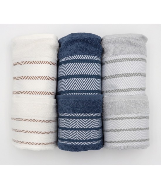 HERMET - Asciugamani bagno 3+3 viso e ospite in spugna di cotone idrofilo vari colori: claudia.