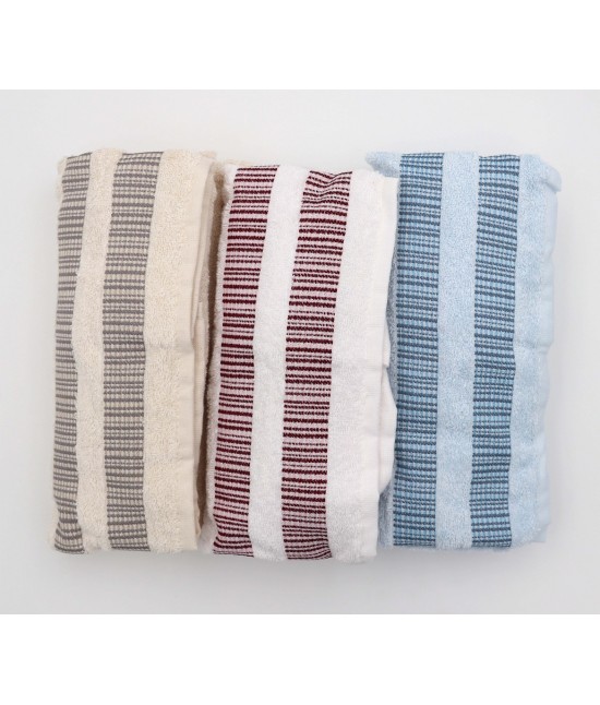 Asciugamani bagno set 3+3 viso e ospite in puro cotone idrofilo colori assortiti: essenziale.
