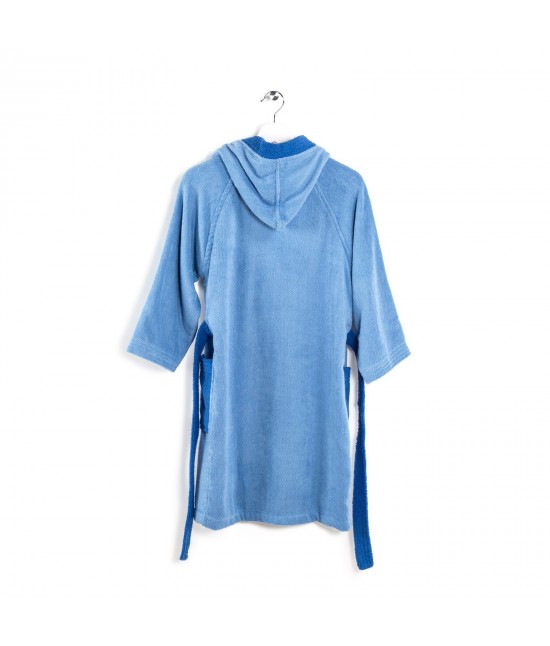 Accappatoio bambino in spugna di puro cotone con cappuccio bicolor: young. : Taglia - 4-6 anni, Colore prodotto - Lavanda