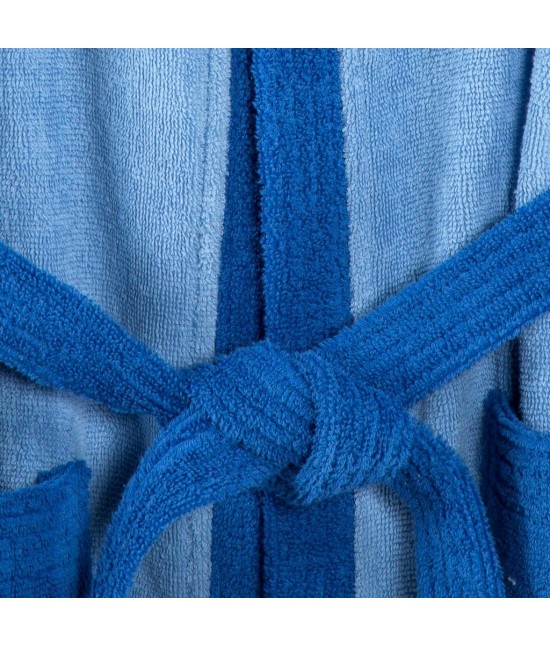 Accappatoio bambino in spugna di puro cotone con cappuccio bicolor: young. : Taglia - 6-8 anni, Colore prodotto - Lavanda