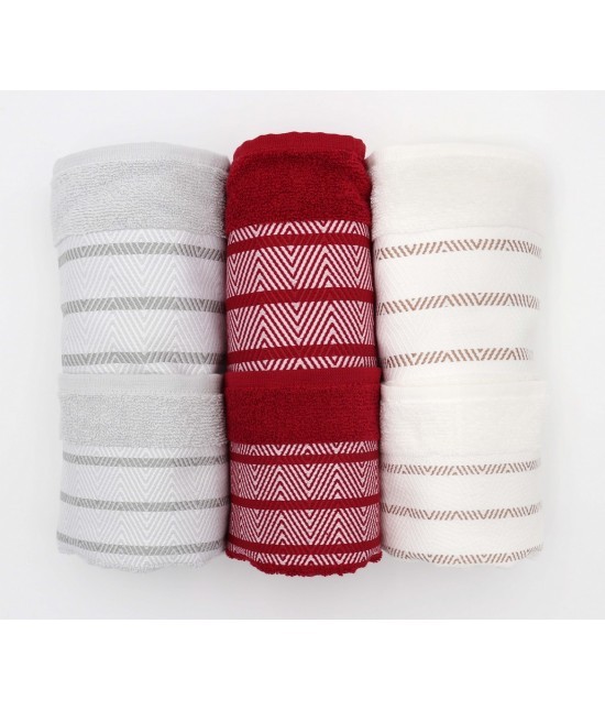 HERMET - Asciugamani bagno 3+3 viso e ospite in spugna di cotone idrofilo vari colori: claudia.