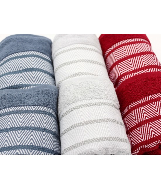 Asciugamani bagno 3+3 viso e ospite in spugna di cotone idrofilo vari colori: claudia : Misura - Set asc 3+3