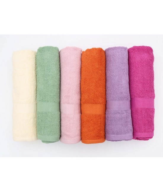 Blanco raya - Asciugamani bagno set 6+6 viso e ospite in puro cotone idrofilo tinta unita colori assortiti: magnolia.