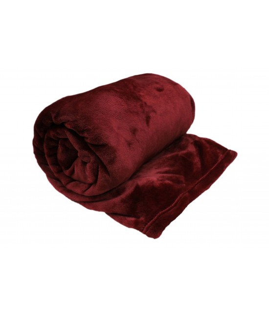 Plaid coperta in coral per divano/letto tinta unita: pt0010. : Colore prodotto - Rosso, Misura - 1 piazza e mezza, Tessuto - Poliestere
