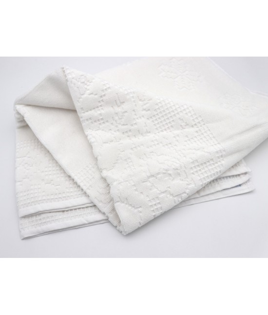 Asciugamano bagno set 6+6 viso e ospite in spugna di puro cotone: burano. : Colore prodotto - Bianco
