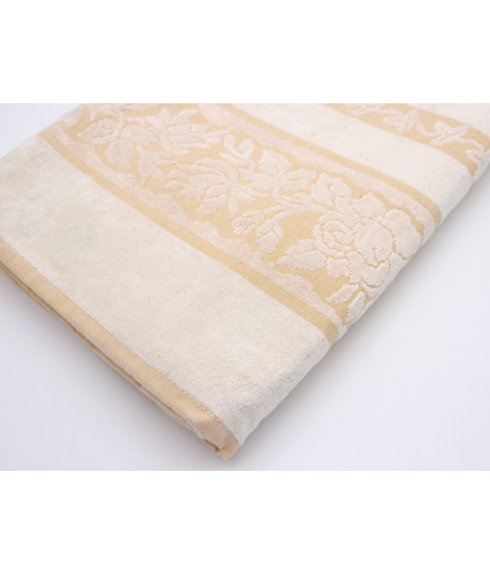 Telo bagno in cotone velour lavorazione jacquard: 3201. : Misura - 100x150 cm, Tessuto - Cotone, Colore prodotto - Ecru'