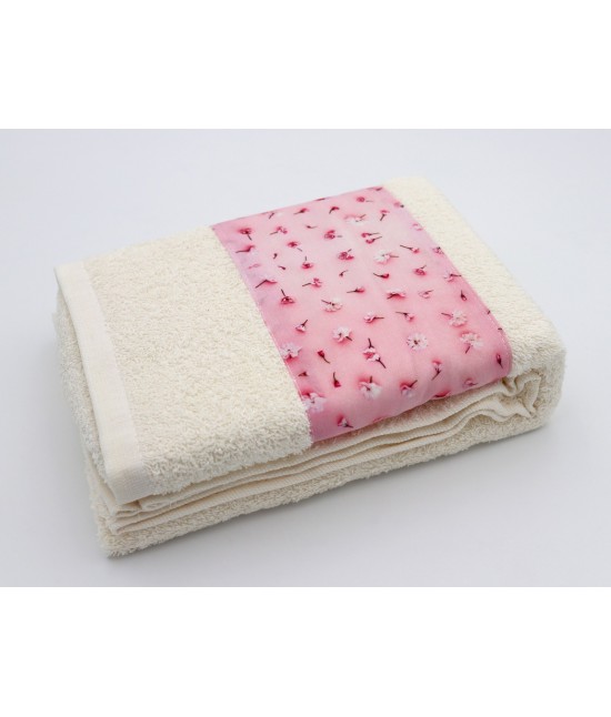 Set asciugamni 1+1 in spugna di puro cotone con fascia digitale: 1012-1179. : Tessuto - Cotone, Misura - Set asc. 1+1