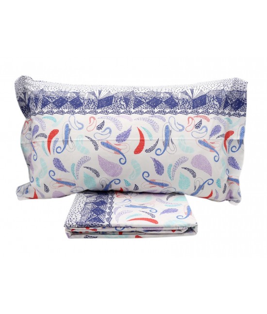 Completo lenzuola composto da sopra + sotto con angoli + federa - life 1 : Misura - Singolo, Colore prodotto - Blue, Tessuto - Cotone