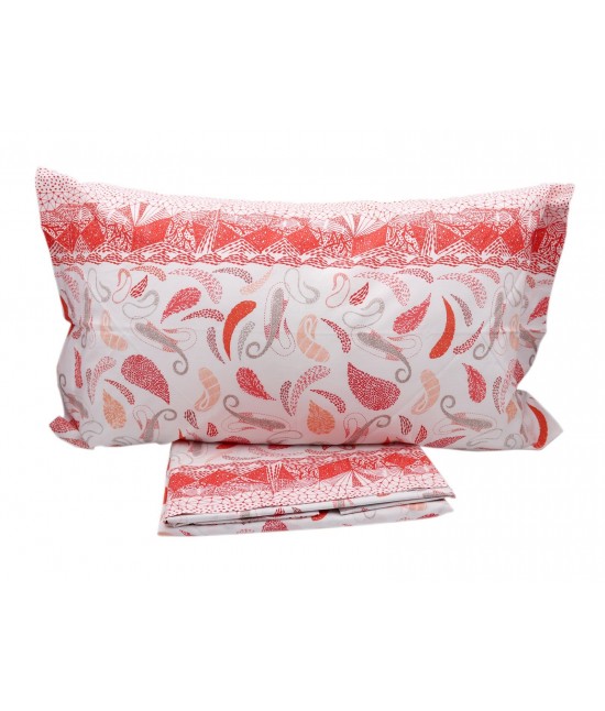Completo lenzuola composto da sopra + sotto con angoli + federa - life 1 : Misura - Singolo, Colore prodotto - Arancio, Tessuto - Cotone