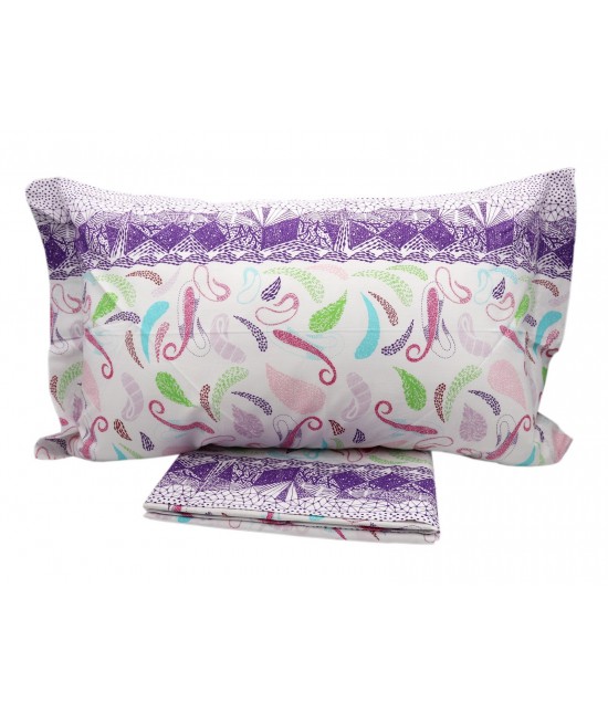 Completo lenzuola composto da sopra + sotto con angoli + federa - life 1 : Misura - Matrimoniale, Tessuto - Cotone, Colore prodotto - Viola