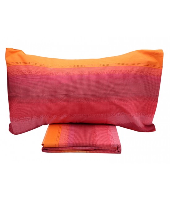 Completo lenzuola composto da sopra + sotto con angoli + federe - pixel : Misura - Matrimoniale, Colore prodotto - Arancio, Tessuto - Cotone