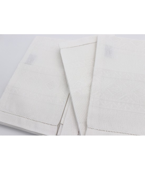 Set asciugamani 3+3 in puro cotone ritorto: azalea. : Colore prodotto - Bianco