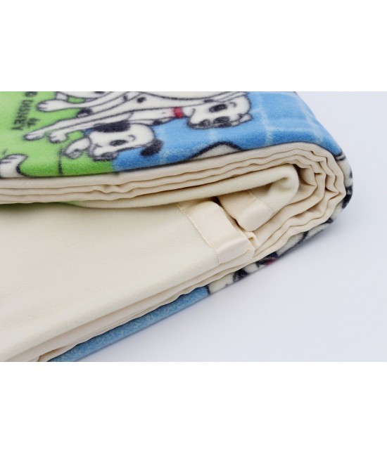 Coperta per culla con stampa a mano disney carica dei 101 in pura lana vergine merino: joy. : Misura - 110x150 cm