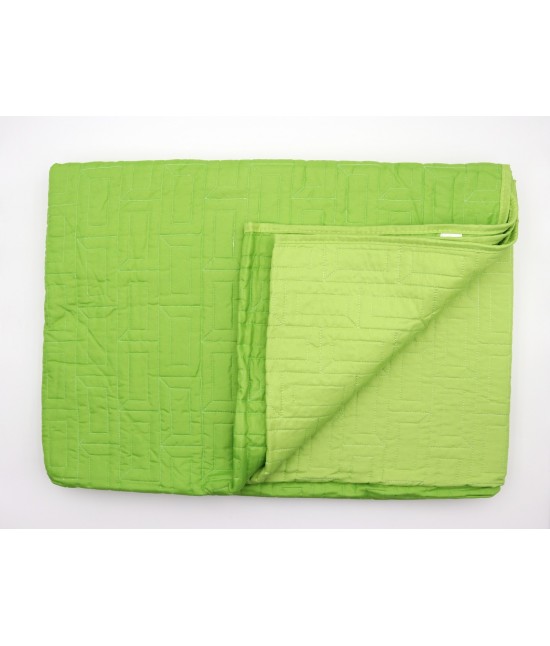 Trapuntino mezza stagione tinta unita double face disponibile in varie misure: brick-4. : Misura - Matrimoniale, Colore prodotto - Verde, Tessuto - Poliestere, Variante - Disegno 4