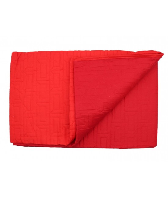 Trapuntino mezza stagione tinta unita double face disponibile in varie misure: brick-7. : Colore prodotto - Rosso, Misura - 1 piazza e mezza, Tessuto - Poliestere