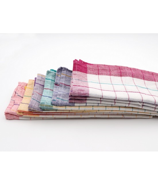 Set 12 strofinacci da cucina check in 100% cotone:london check : Tessuto - Cotone, Misura - Set 12 pz