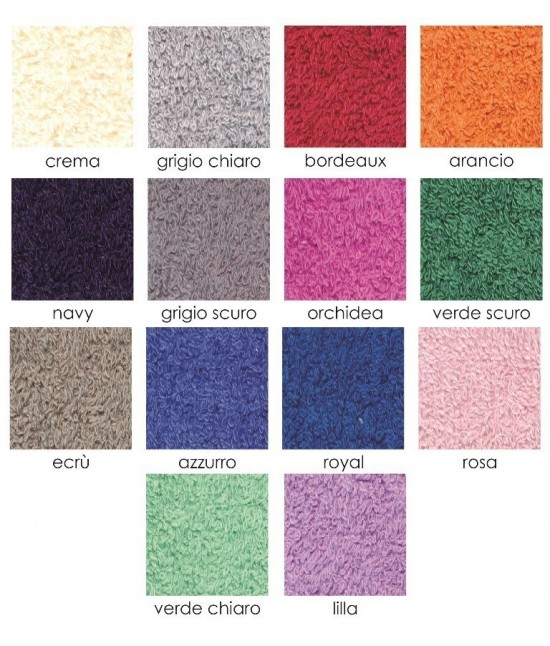 Set asciugamani bagno 1+1 in 100% spugna di puro cotone - 80420.