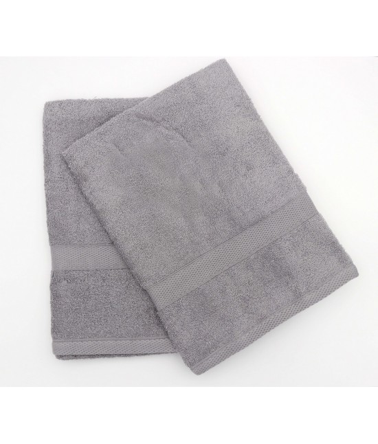 Set asciugamani bagno 1+1 in 100% spugna di puro cotone - 80420. : Tessuto - Cotone, Misura - Set asc. 1+1, Colore prodotto - Light gray