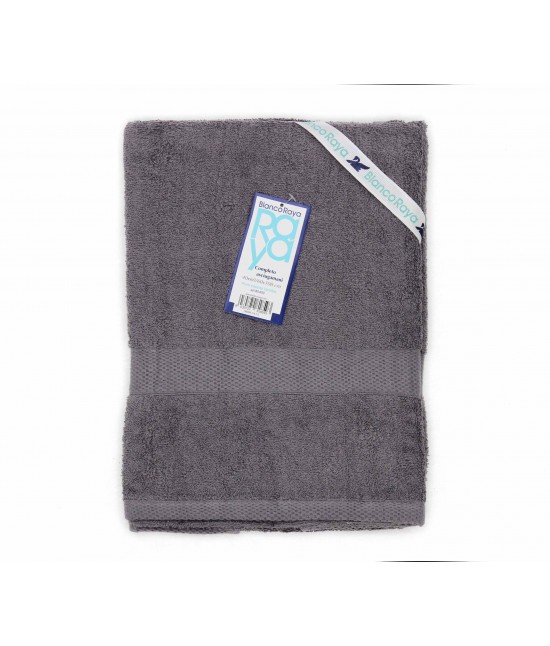 Set asciugamani bagno 1+1 in 100% spugna di puro cotone - 80420. : Tessuto - Cotone, Misura - Set asc. 1+1, Colore prodotto - Dark gray