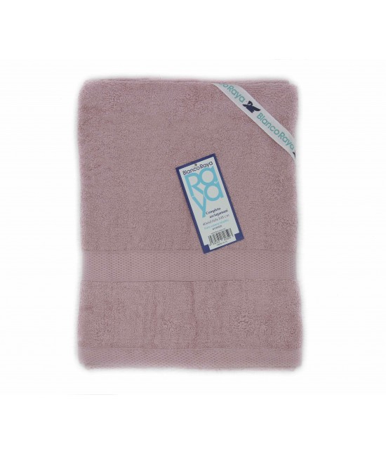 Set asciugamani bagno 1+1 in 100% spugna di puro cotone - 80420. : Colore prodotto - Rosa, Tessuto - Cotone, Misura - Set asc. 1+1